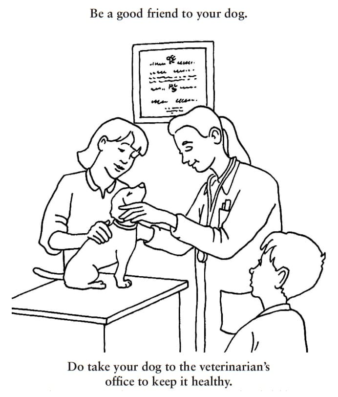 Dog Friend Veterinarian Coloring Page