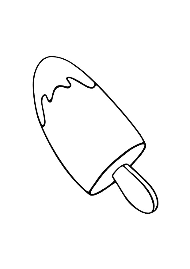 Easy Popsicle Coloring Page