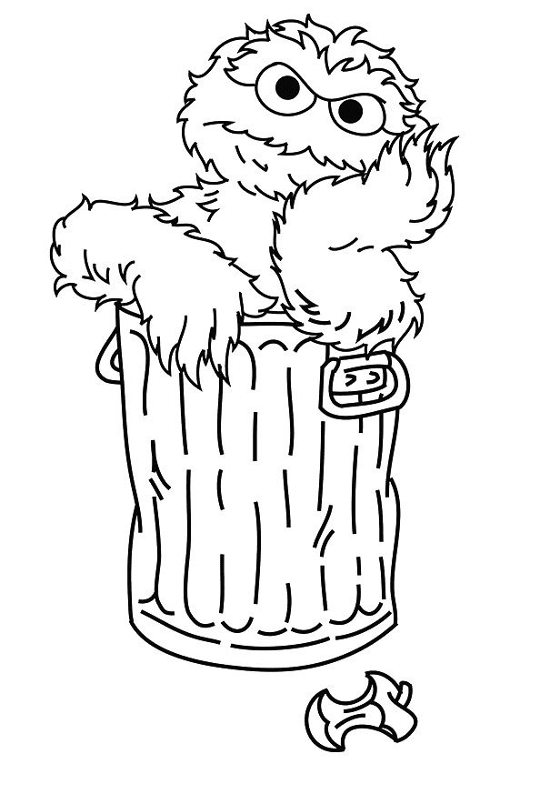 Grouchy Oscar Coloring Page