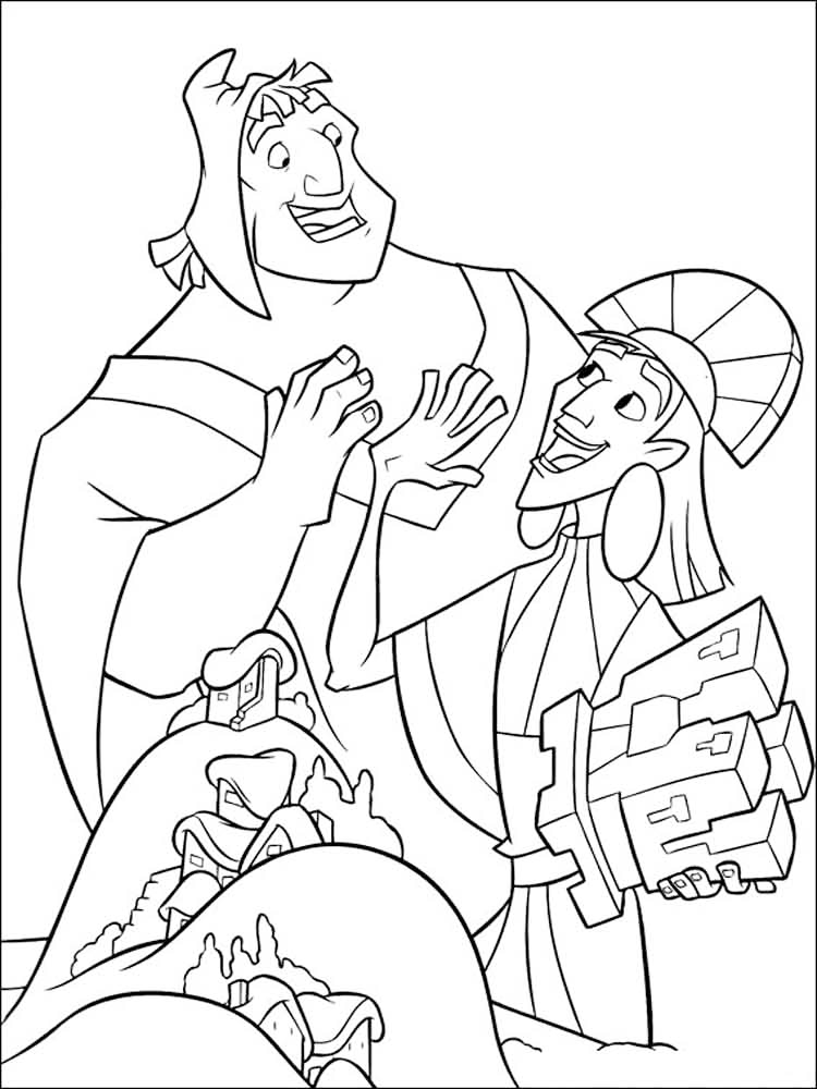 Happy Emperors New Groove Coloring Page