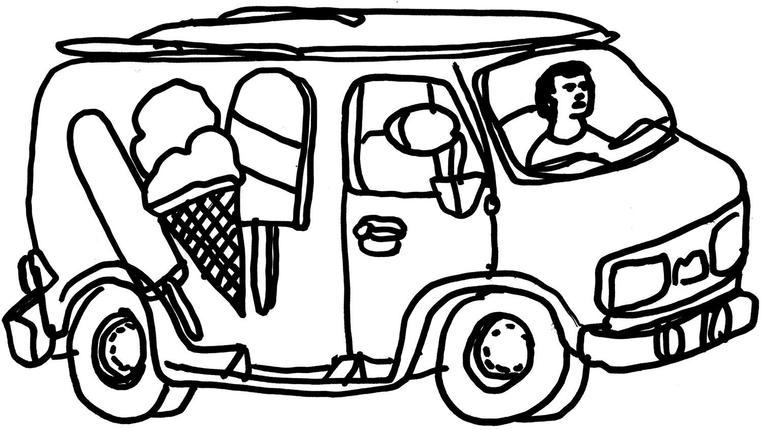 Ice Cream Truck Coloring Page