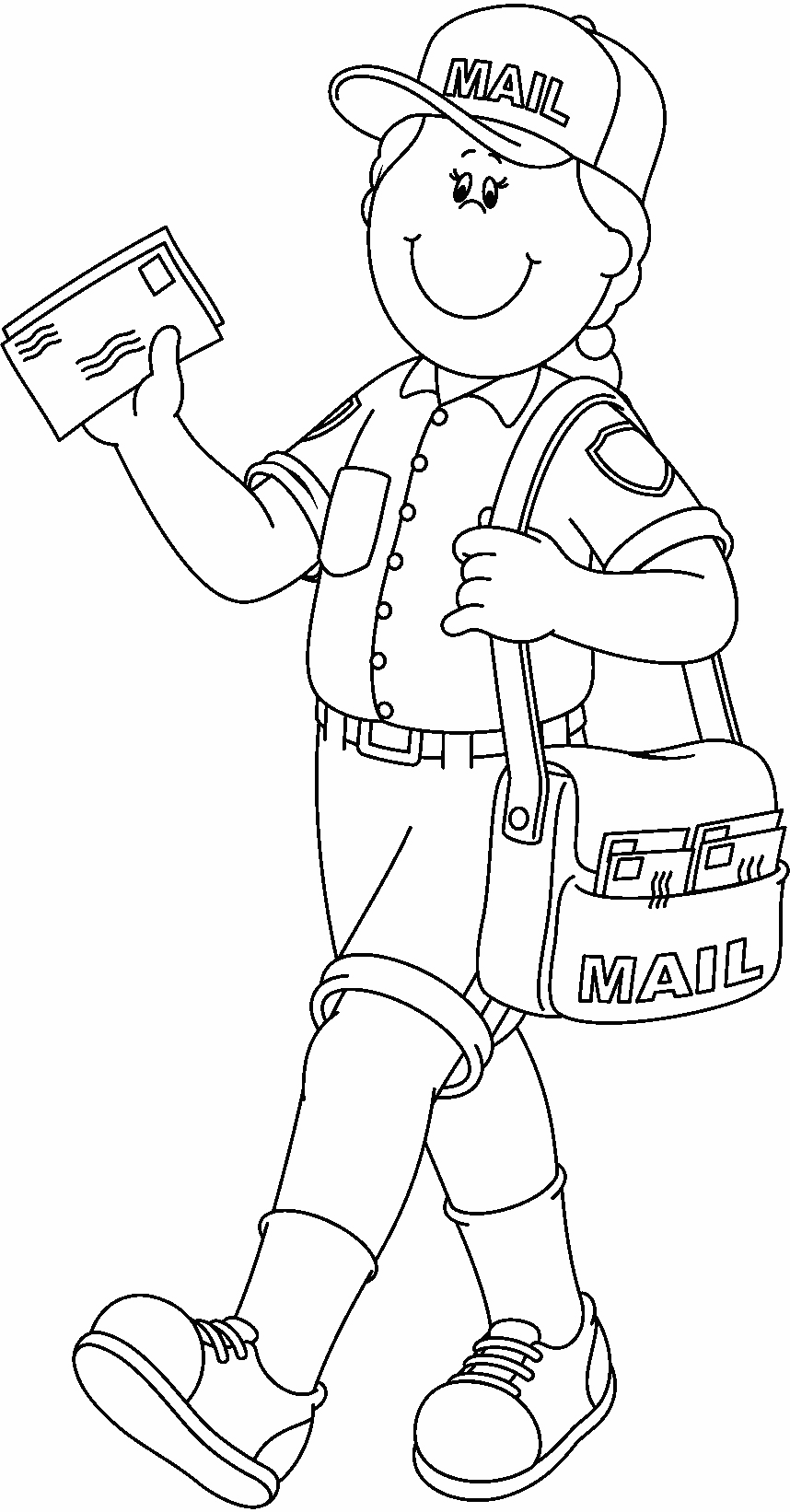 Mail Carrier Coloring Page