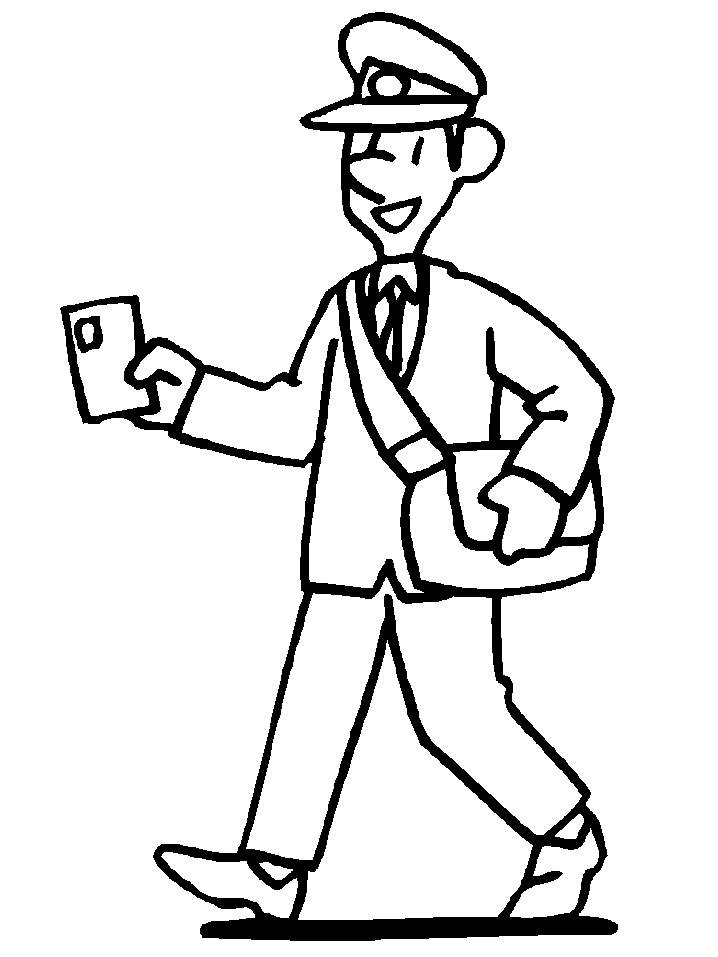 Mailman Delivering A Letter Coloring Page