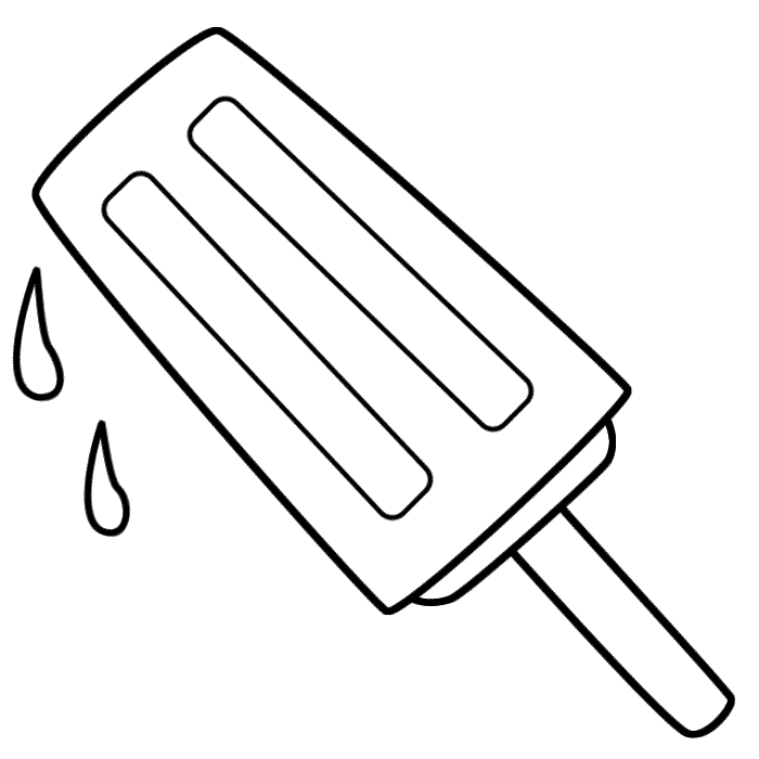 Melting Popsicle Coloring Page