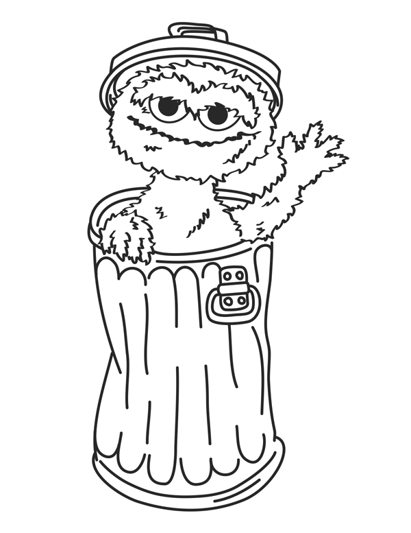 Oscar The Grouch Sesame Street Coloring Page