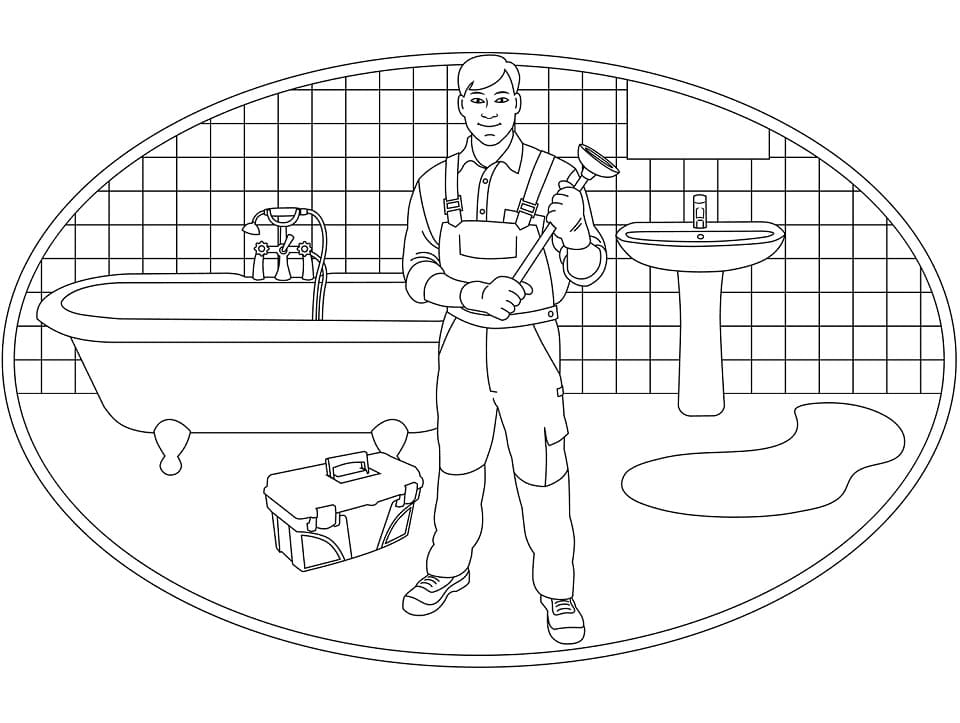 Plumber Job Coloring Page