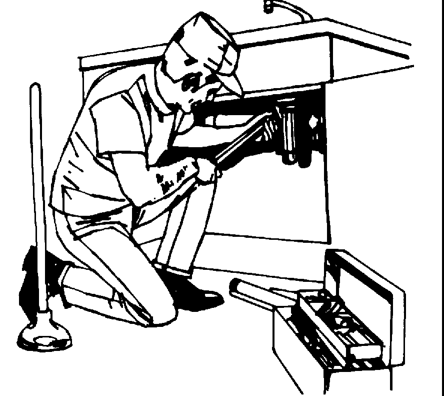 Plumber Under Sink Coloring Page