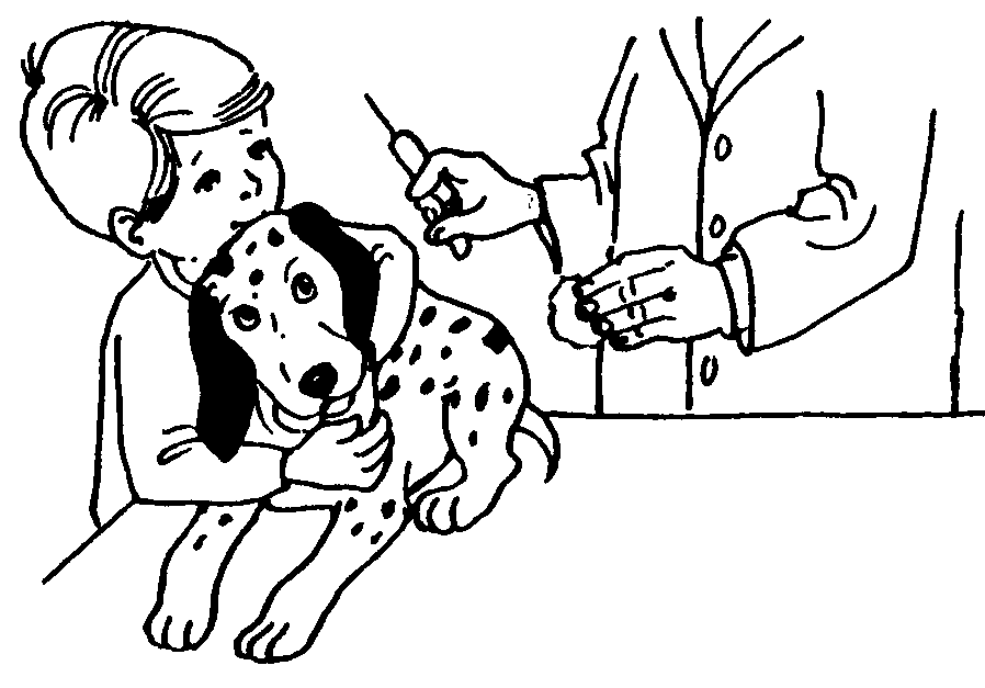 Veterinarian Giving Shot Coloring Page