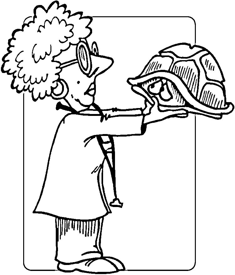 Veterinarian And Turtle Coloring Page