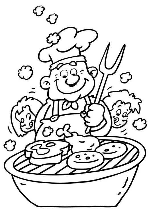 Yummy Cookout Coloring Page