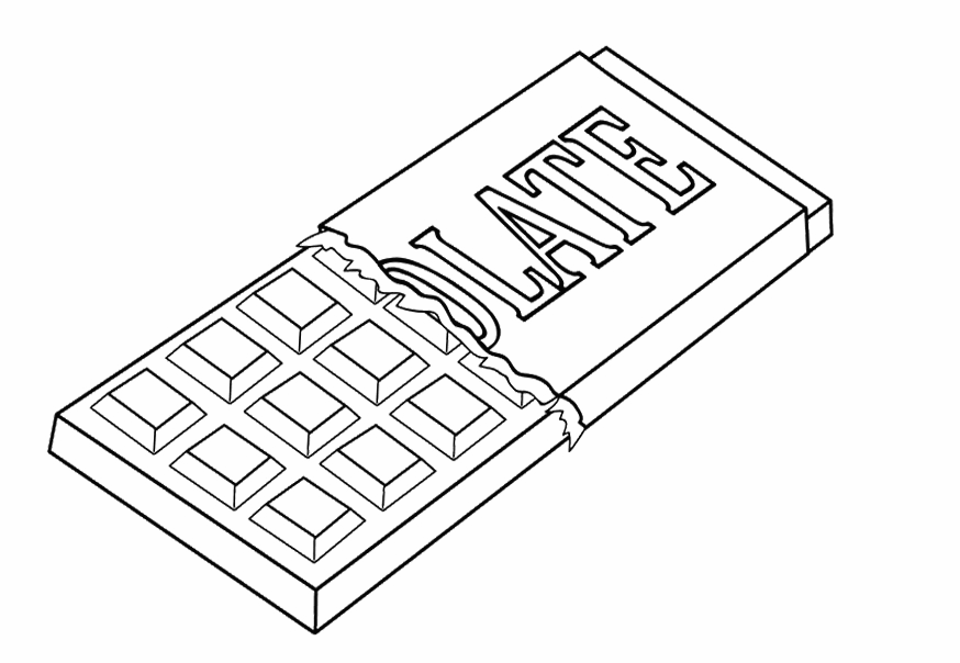 Bar Of Chocolate Coloring Page