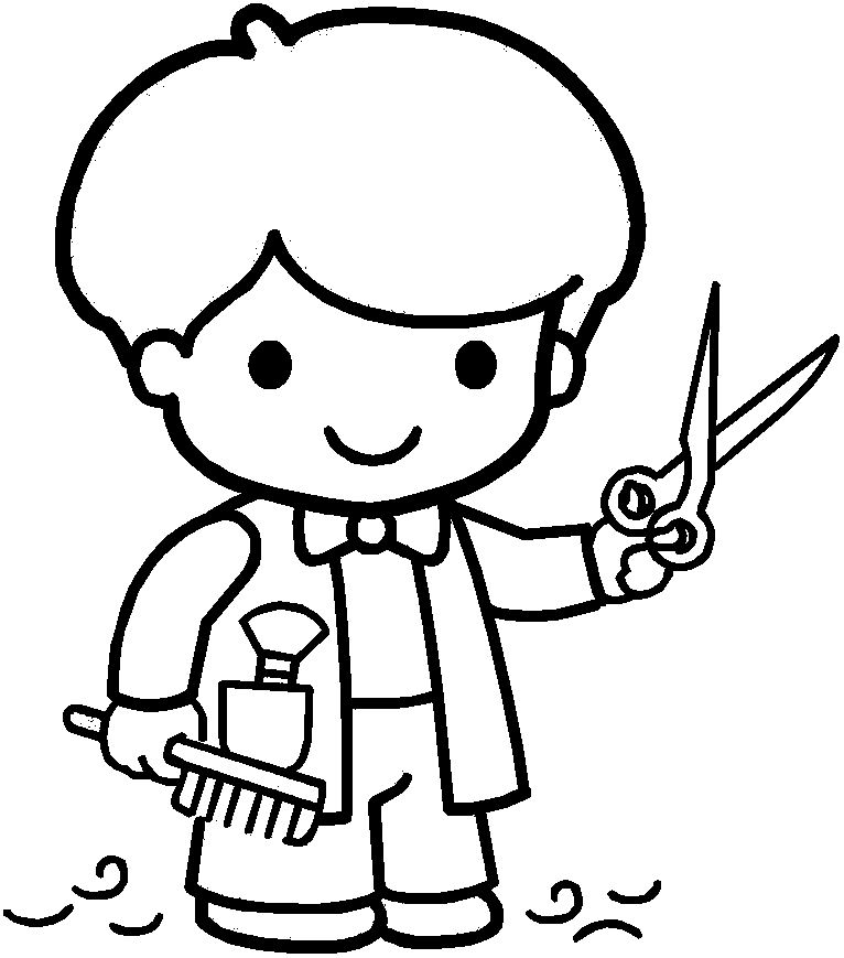 Barber Cartoon Coloring Page