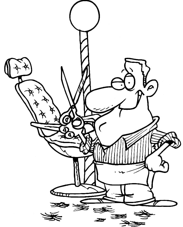 Barber Coloring Page