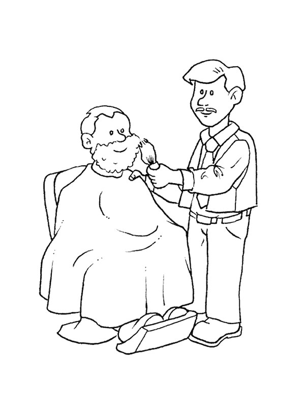 Barber Shave Coloring Page