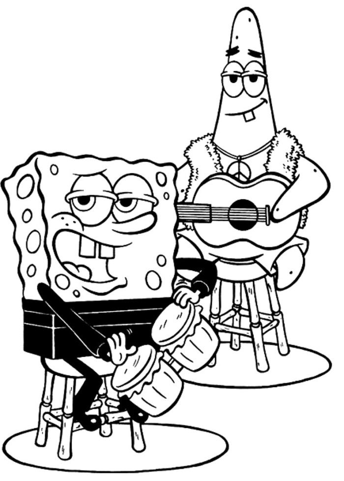 Beatnik Patrick Star Coloring Pages