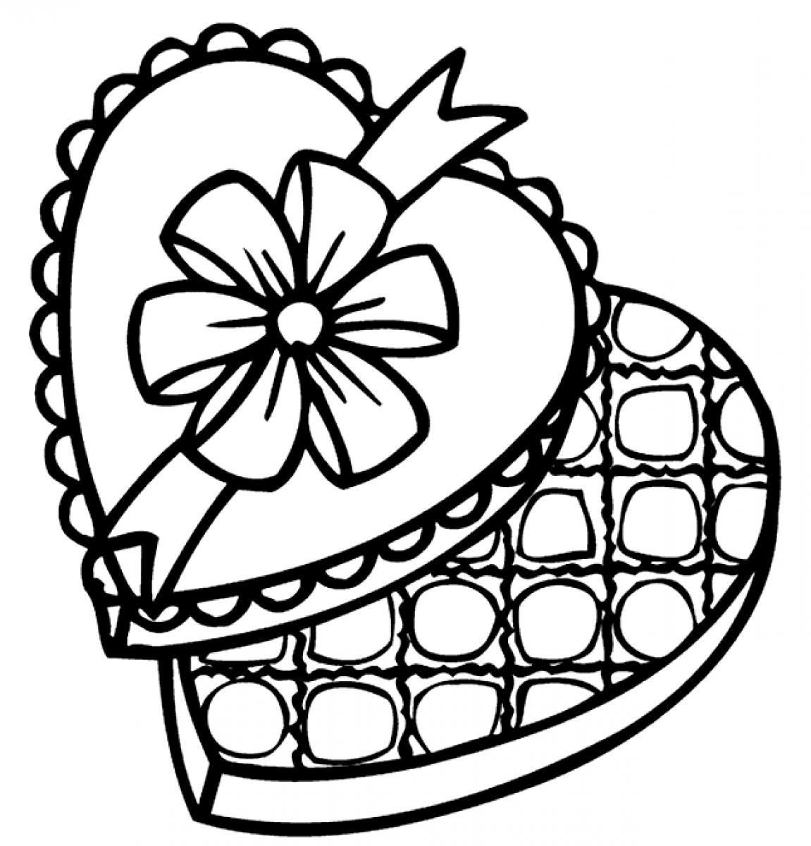 Box Of Chocolates Coloring Page