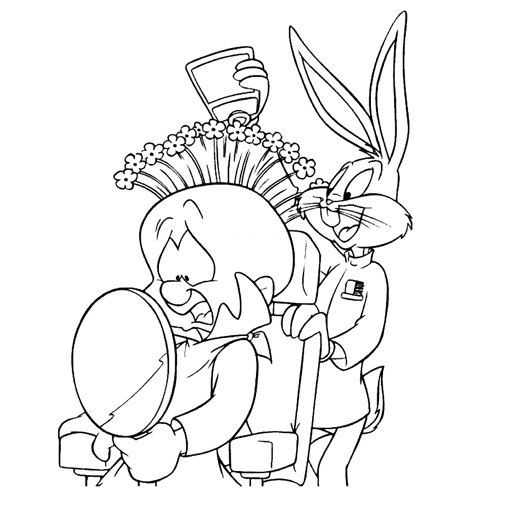 Bugs Barber Coloring Page