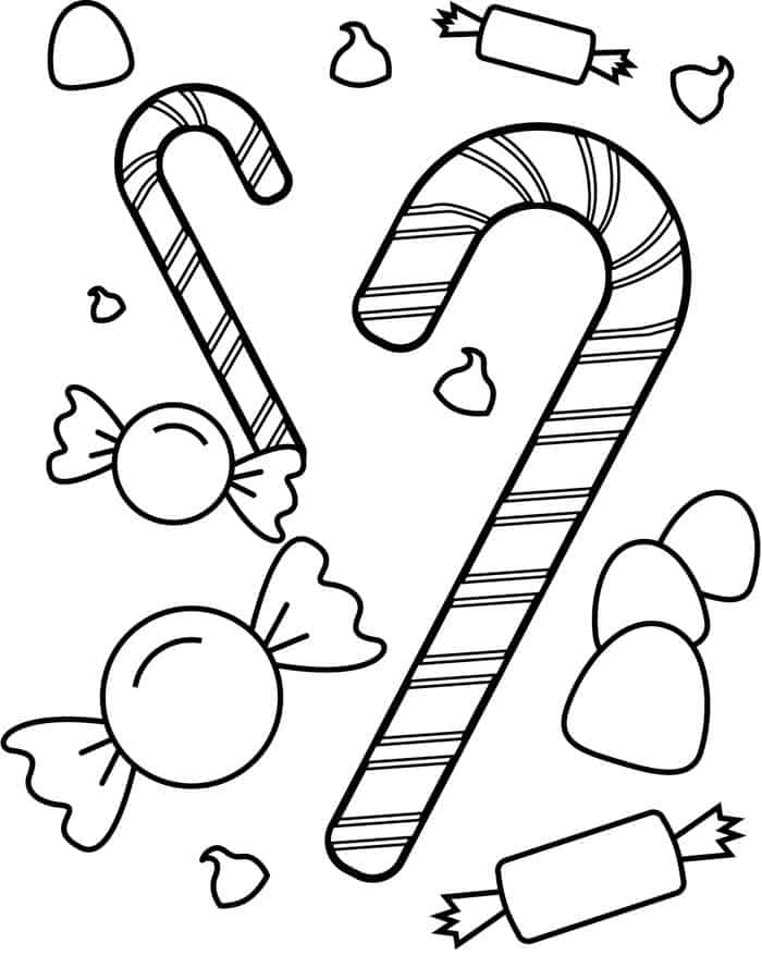 Candy Canes Coloring Page