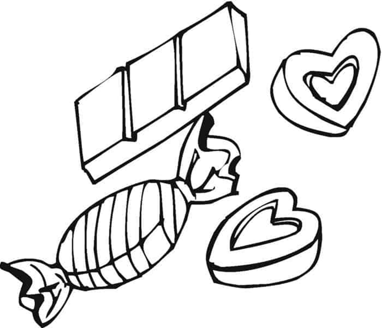 Candy Hearts Coloring Page