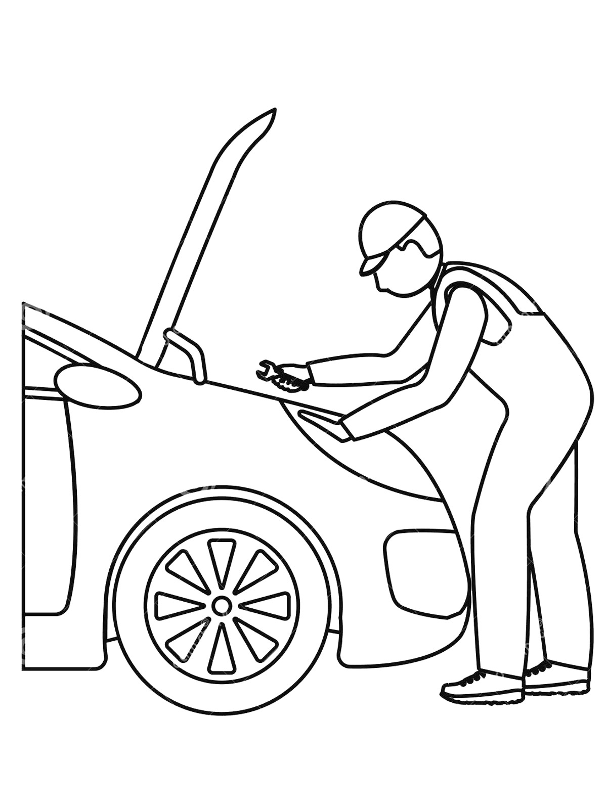 Car Mechanic Coloring Pages