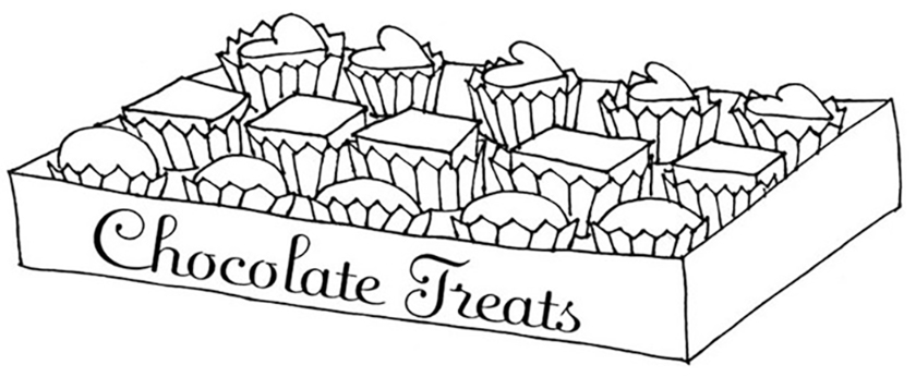 Chocolate Treats Box Coloring Page