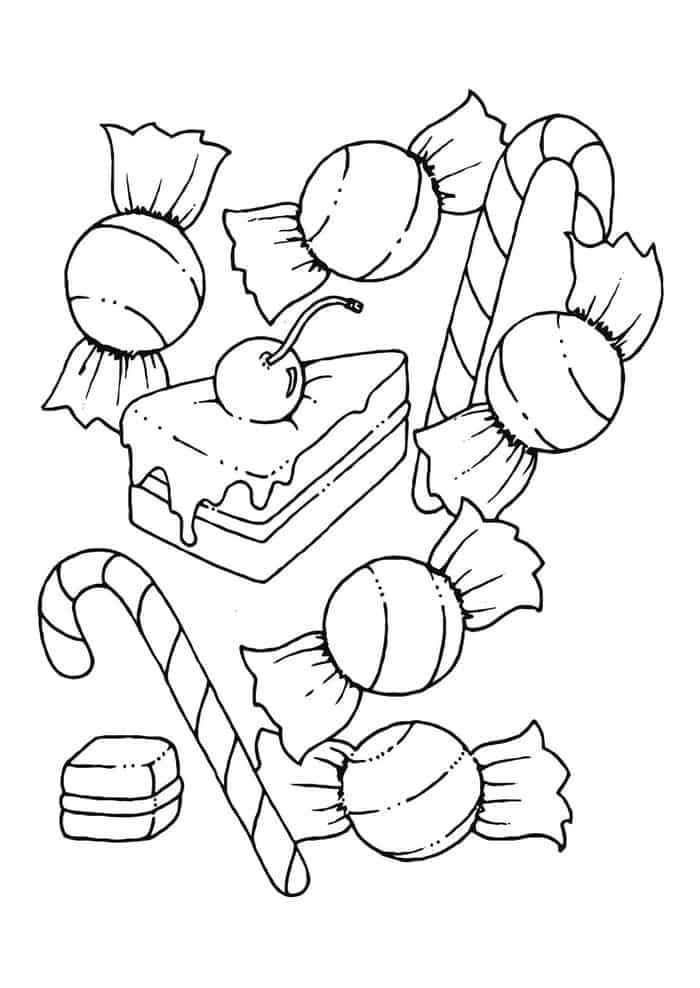 Christmas Candy Coloring Page