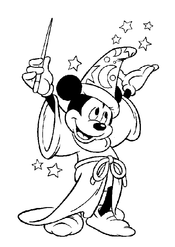Cute Mickey Fantasia Coloring Pages