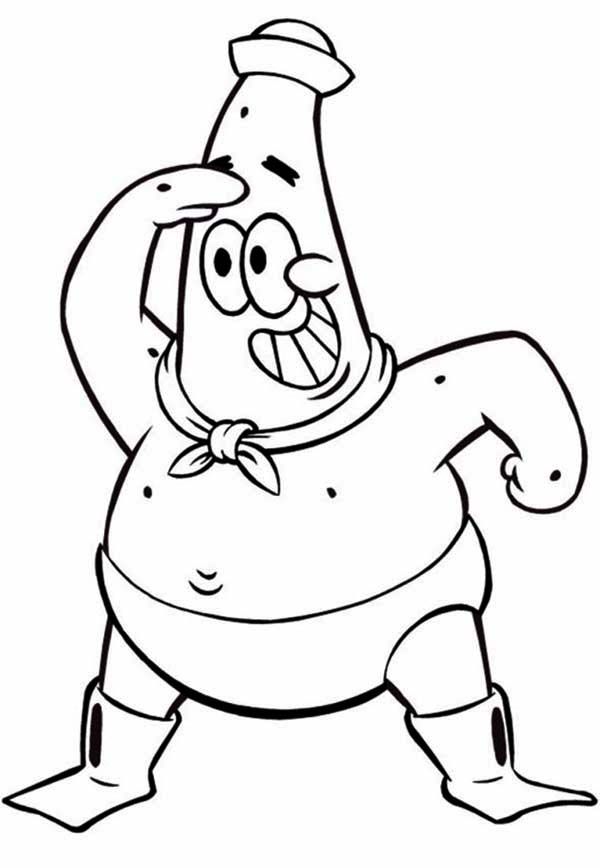 Cute Patrick Star Coloring Page