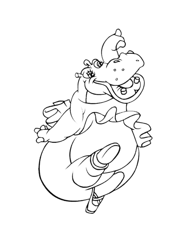 Hippo Fantasia Coloring Page