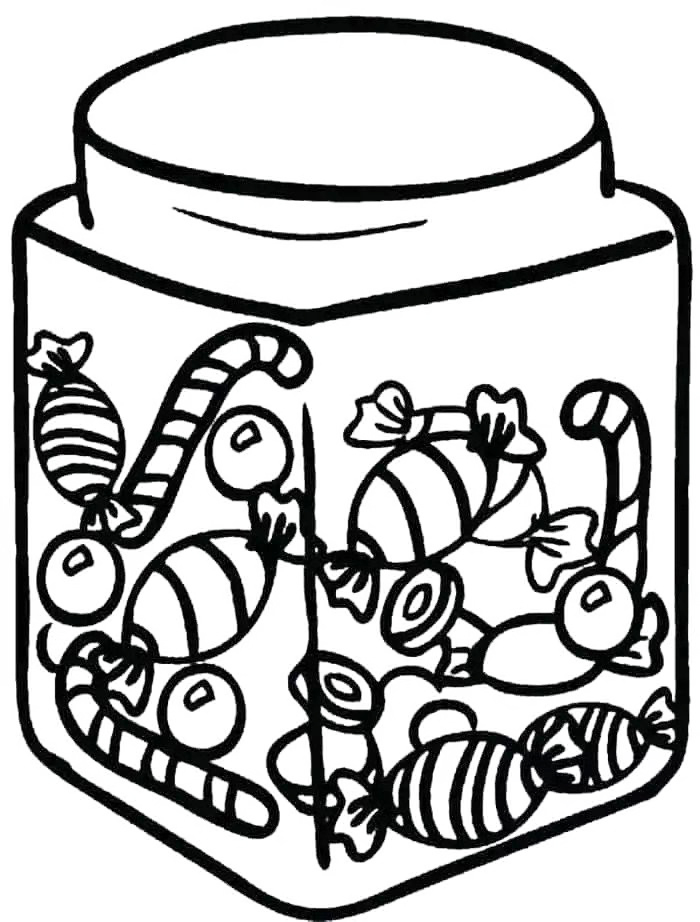Jar Of Candy Coloring Page