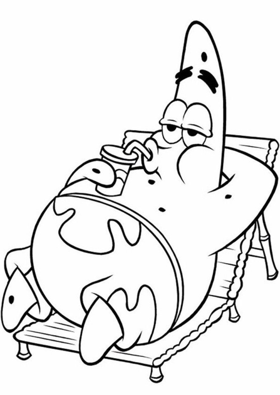 Lazy Patrick Star Coloring Page