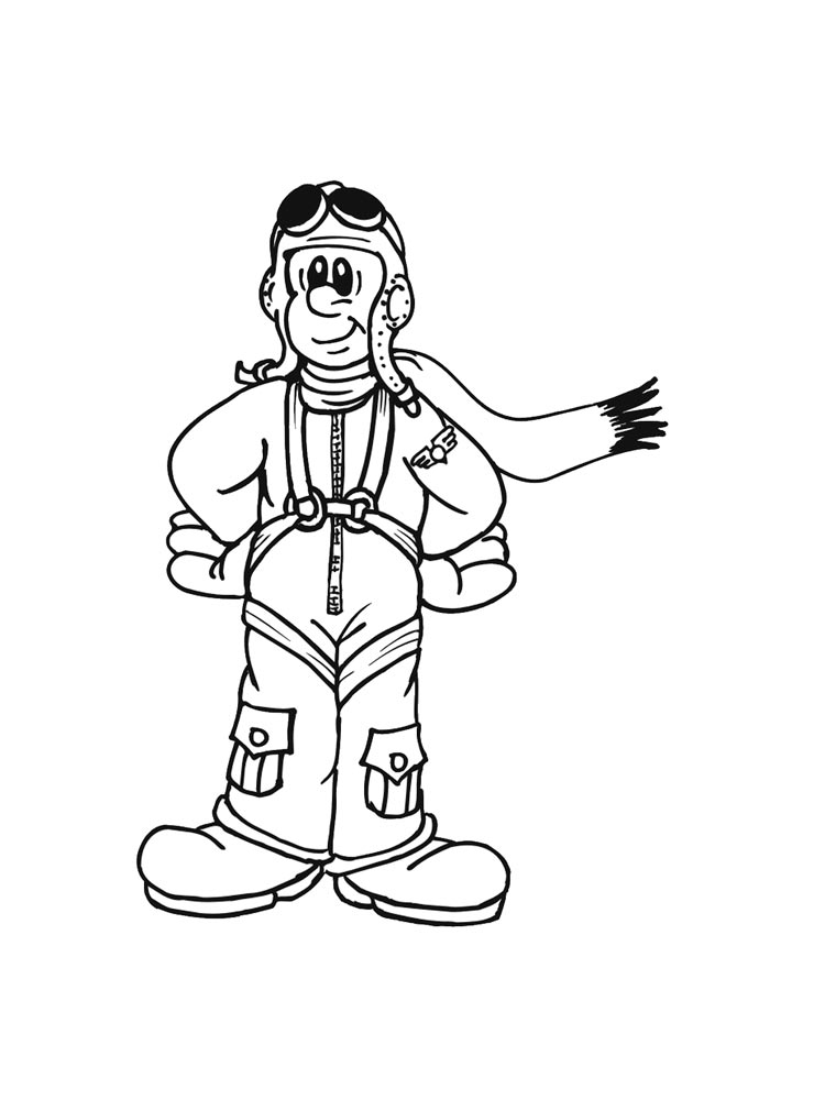 Man Pilot Coloring Page