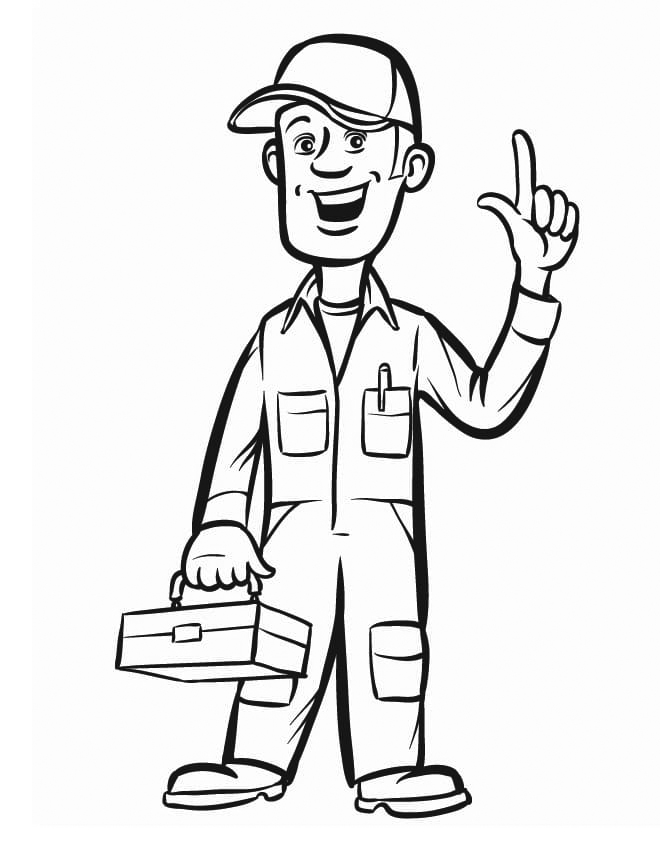 Mechanic Knows Coloring Page