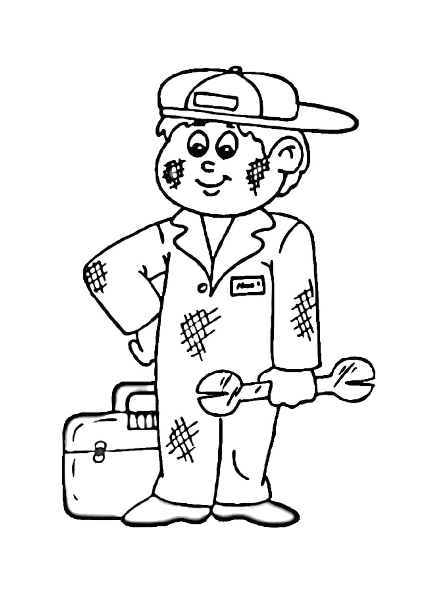Mechanic Working Coloring Page