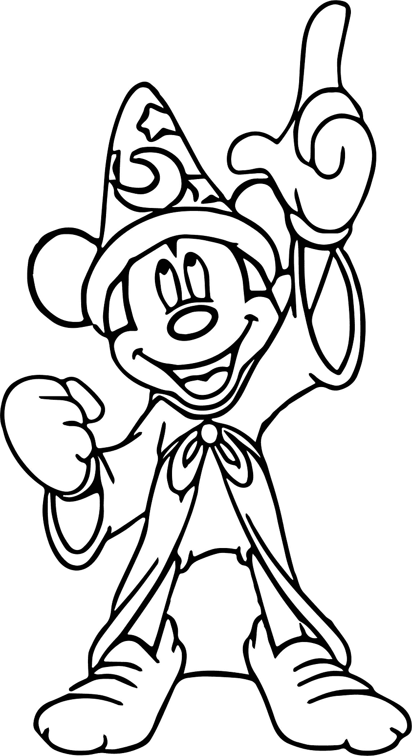 Mickey Fantasia Coloring Page