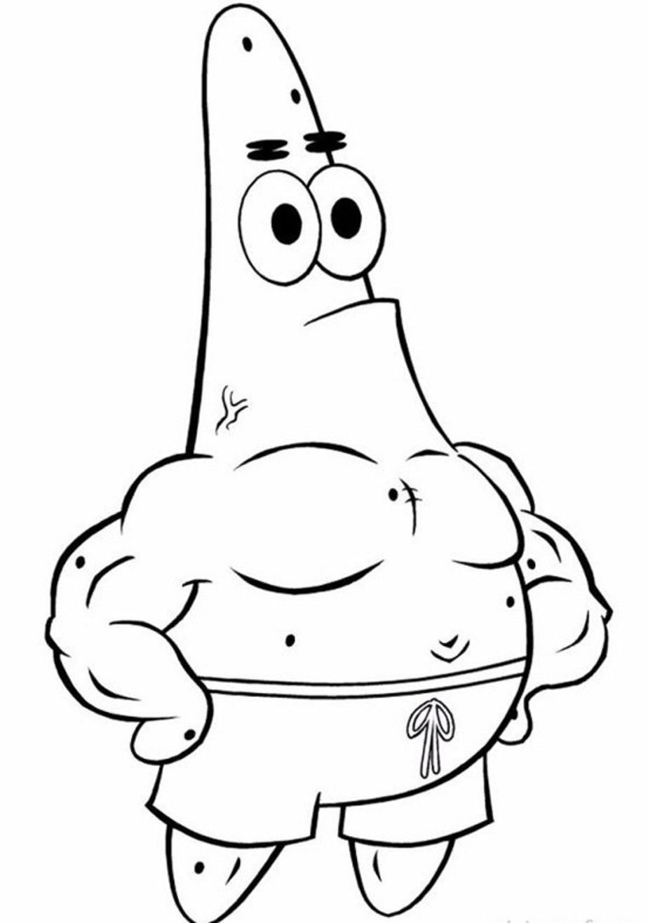 Muscle Patrick Star Coloring Page