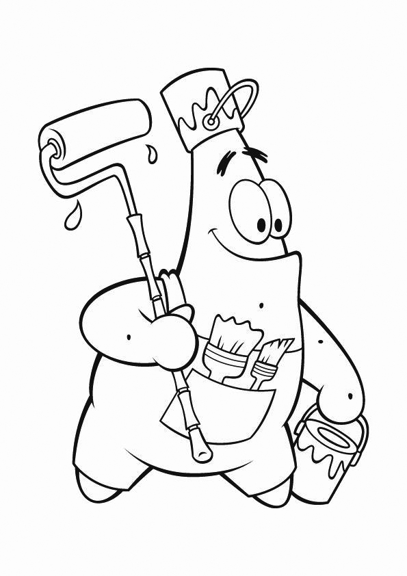 Painter Patrick Star Coloring Page