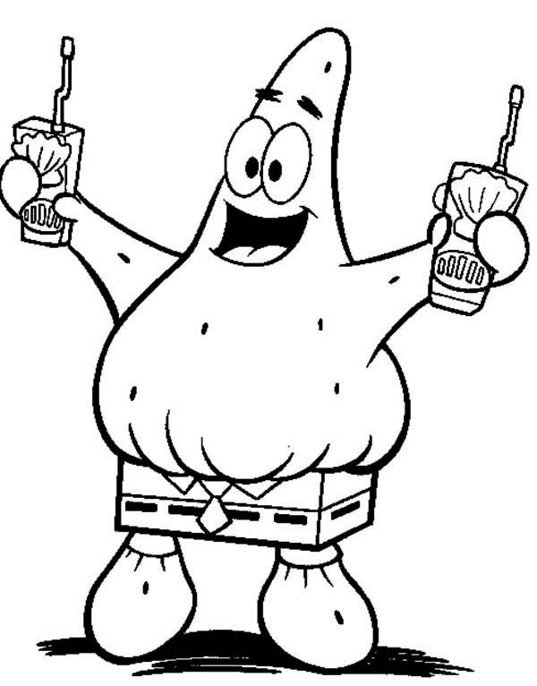 Patrick Star Square Pants Coloring Page