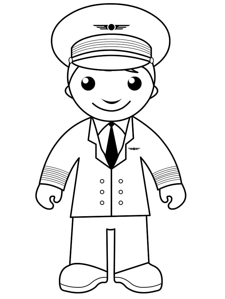Pilot Character Coloring Page