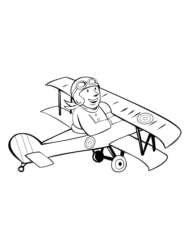 Pilot In Single Plane Coloring Page