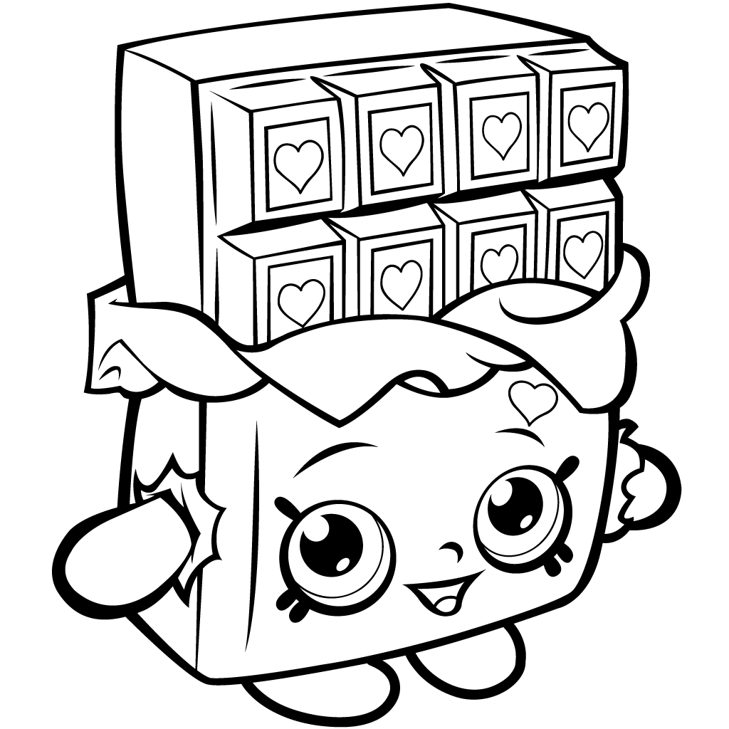 Shopkin Chocolate Bar Coloring Page