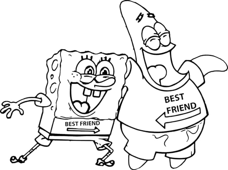 Spongebob And Patrick Star Best Friends Coloring Page