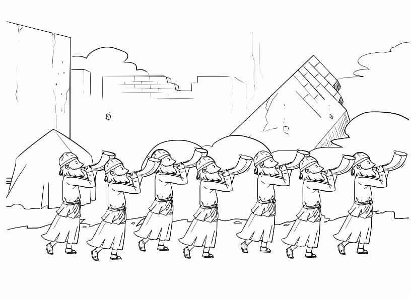 7 Trumpets At Jericho Coloring Page
