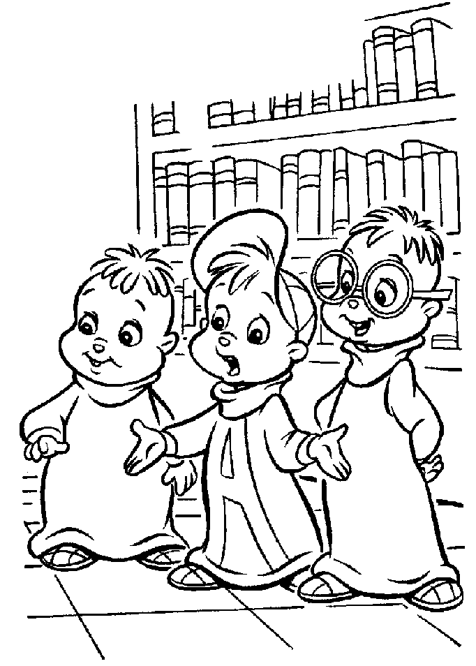 Alvin Simon Theodore Coloring Page