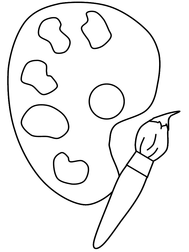 Artist Palette Coloring Page