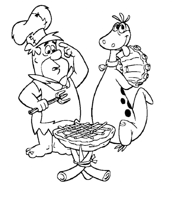 Chef Flinstone Coloring Page