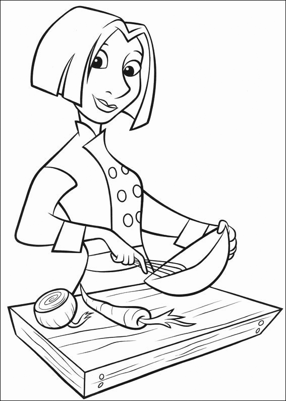 Chef Wisking Coloring Page