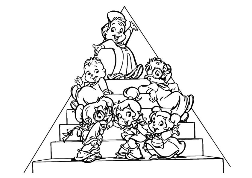 Chipmunks Chipettes Coloring Page
