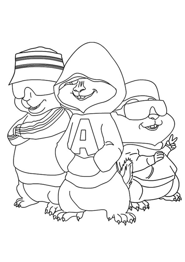 Cool Chipmunks Coloring Page