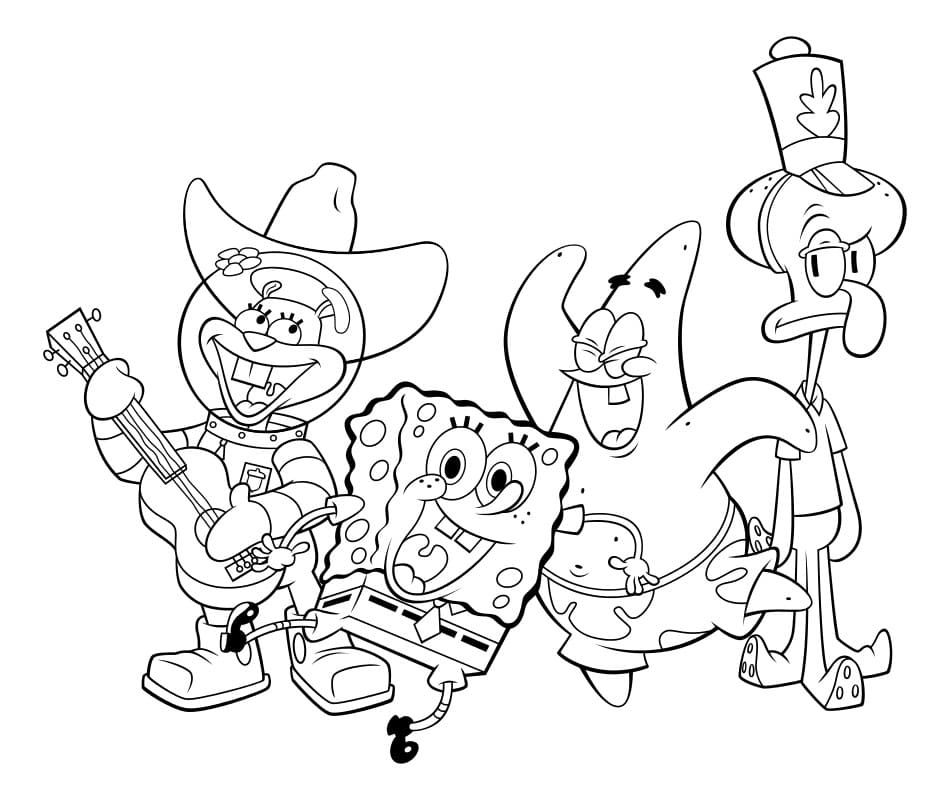 Country Sandy Cheeks Coloring Page